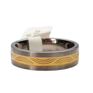 Titanium two tone  men band ring sizes 11 12